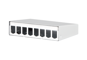 130861-0802-E  Metz Connect Modul AP-Gehäuse 8 Port reinweiß, unbestückt