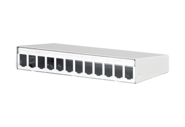 130861-1202-E  Metz Connect Modul AP-Gehäuse 12 Port reinweiß, unbestückt