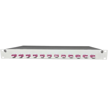 OV-12xLC-DK OM4  19 Zoll Spleissbox Leer 12xLC-DK OM4 1HE/12/gr 12Kup violet