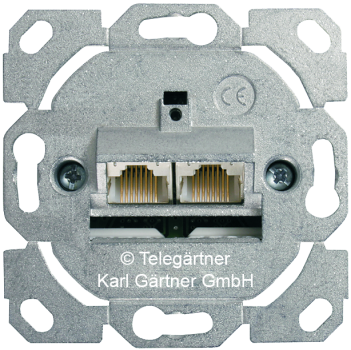 J00020A0502  Anschlussdose AMJ45 2xRJ45 Cat6A, UP ohne Zentralplatte