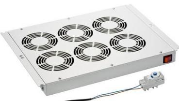 NRECS-RMFT150B  Serverschrank Lüfter für Boden- und Deckenmontage Inklusive 4 Lüfter mit Thermostat