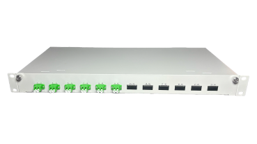 OV-06xLC-D SMA 19 Zoll Spleissbox 6xLC-D SM APC 1HE/12/gr CSH 12Pgt 9/125 6Kup grün