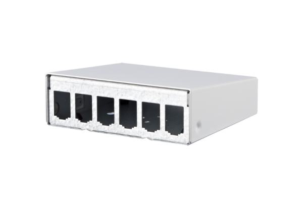 130861-0602-E  Metz Connect Modul AP-Gehäuse (CP | SCP | SO) / Modul AP-Gehäuse 6 Port reinweiß, unbestückt
