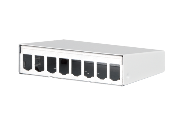 130861-0802-E  Metz Connect Modul AP-Gehäuse 8 Port reinweiß, unbestückt