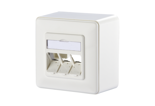 1309160002-E  Metz Connect Modul Anschlussdose AP 3 Port unbestückt reinweiß