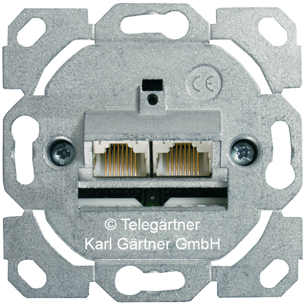 J00020A0502  Anschlussdose AMJ45 2xRJ45 Cat6A, UP ohne Zentralplatte